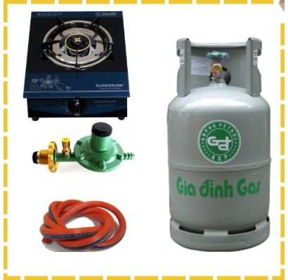Trọn Bộ Bình Ga Bếp Ga Đơn Sunhouse SHB-212KT Van Dây Tự Động
