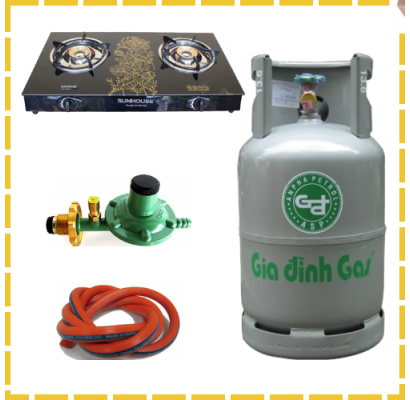 Giá Trọn Bộ Bình Ga Bếp Gas Đôi Sunhouse Van Dây Tự Động Giao Tận Nơi