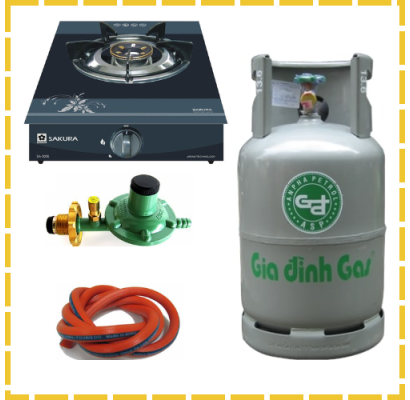 Bình Gas Bếp Gas Đơn Sakura SA-300g Van Dây Tự Động