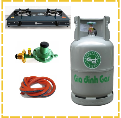 Giá Trọn Bộ Bình Ga Bếp Gas Đôi Sakura Van Dấy Tự Động
