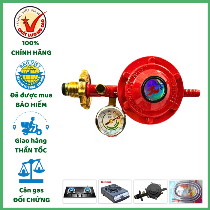 Van Gas Đồng Hồ Mario 13kg Tự Động  Chống Cháy Nổ (chính hãng)