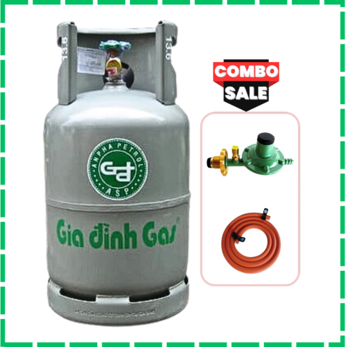 Bộ Bình Van Dây Gas Gia Đình Xám Giao Tận Nhà