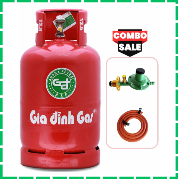 Bộ Bình Gas Van Dây Tự Động Gia Đình Đỏ Giao Tận Nhà