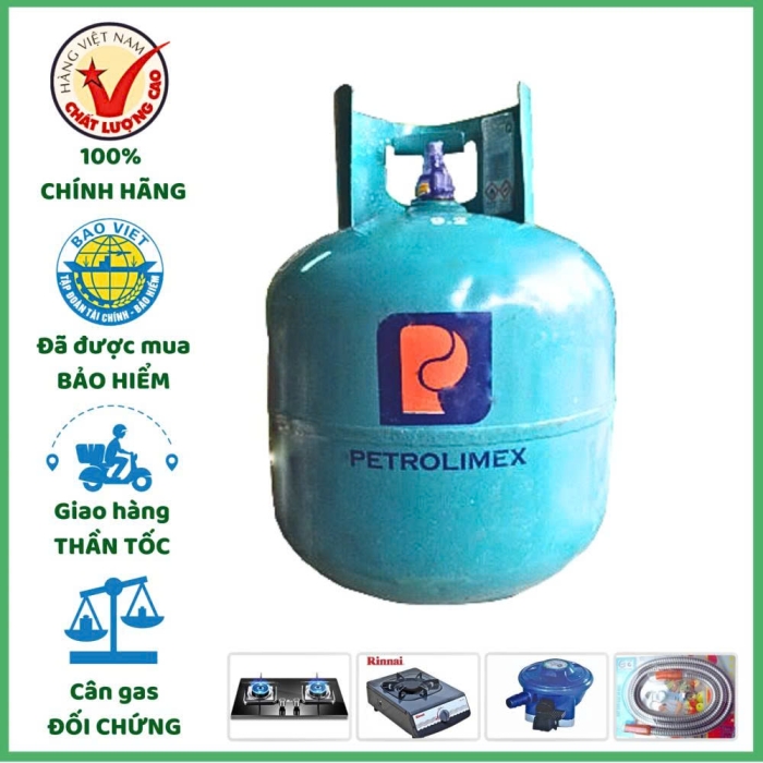 Bình Gas Petrolimex 9Kg Chính Hãng, Đủ Ký, Giao Nhanh TPHCM 15p