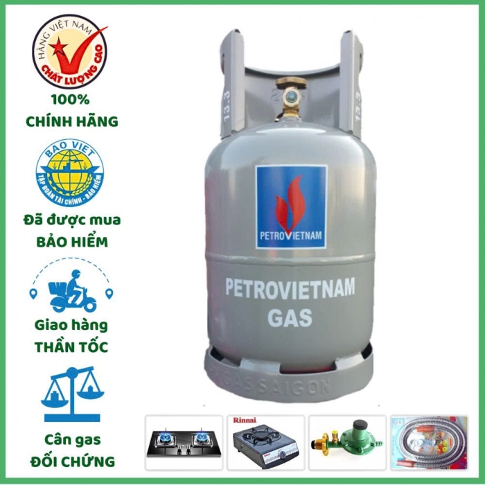 Gas Petrovietnam Màu Xám 12Kg Chính Hãng – Giao Nhanh 15 Phút