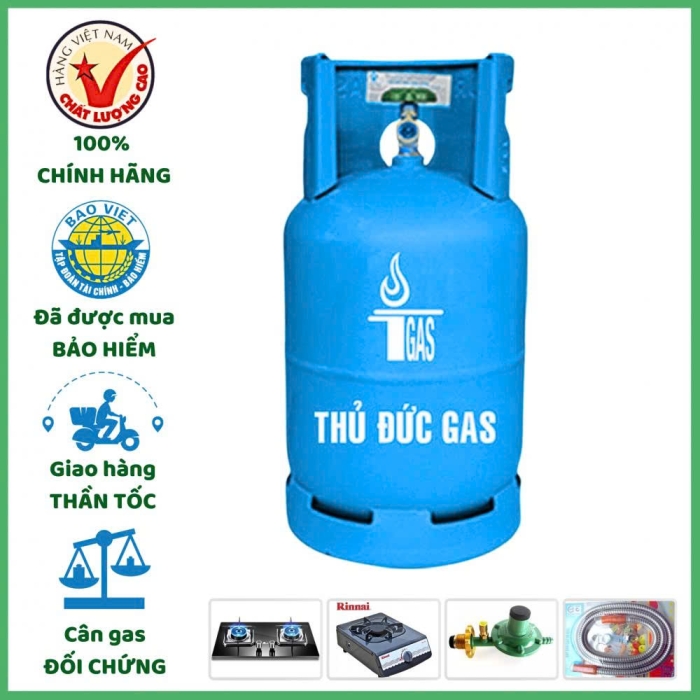 Bình Gas Thủ Đức Xanh Biển 12kg Chính Hãng – Giao Nhanh 15 Phút