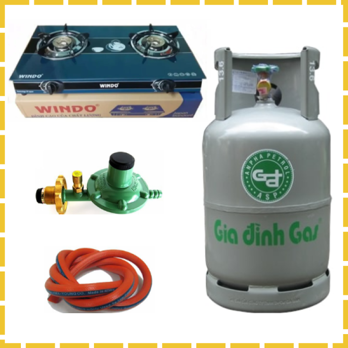 Giá Trọn Bộ Bình Ga Bếp Gas Đôi Wundo Van Dấy Tự Động
