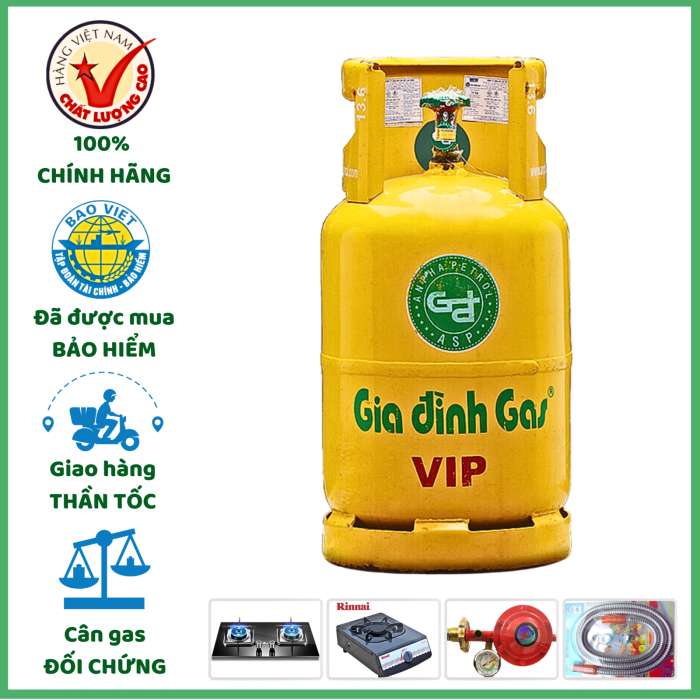 Gas Gia Đình Vàng 12kg Giao Nhanh Tất Cả Các Quận Huyện