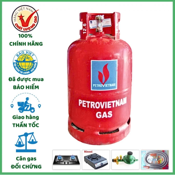 Gas Petrovietnam Đỏ 12Kg Chính Hãng | Giao Nhanh 15 Phút TP.HCM