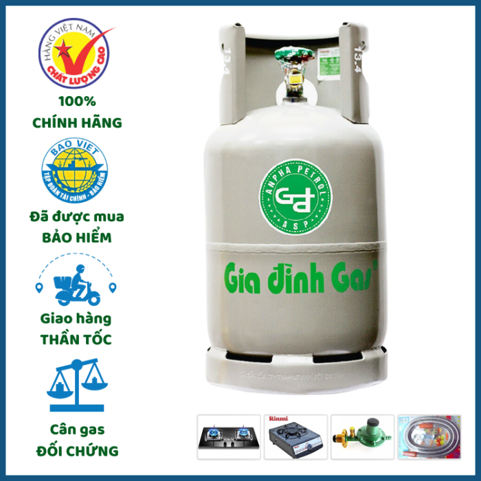 Gas Gia Đình Xám 12kg Giao Nhanh Tất Cả Các Quận Huyện