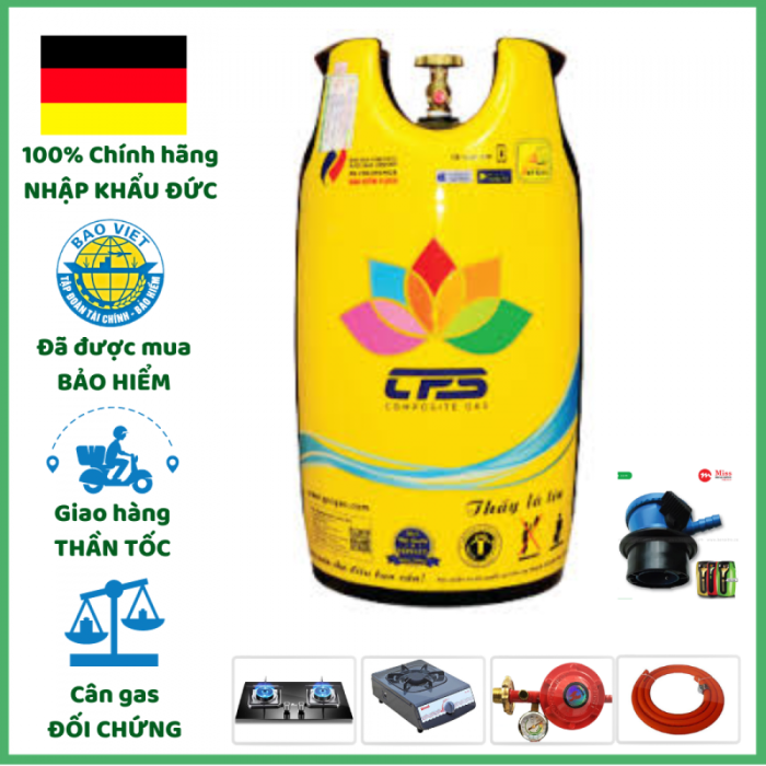 Bình Gas Composite Miss Chống Cháy Nổ Đổi Gas Lắp Mới